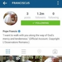 Satu Hari Setelah Diluncurkan, Instagram Paus Fransiskus Di-<i>follow</i> 1,2 Juta Orang