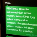 Beredar SMS Imbalan Rp 3 M Bila Mau Dukung Caketum Secara Terbuka