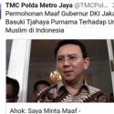 Akun Twitter TMC Polda Metro Akhirnya Hapus Kicauan Permohonan Maaf Ahok