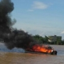 Speedboat Terbakar Di Kepulauan Seribu