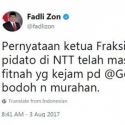 Fadli Zon: Pernyataan Victor Laiskodat Seperti Kasus Ahok