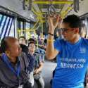 Wagub Sandiaga Ngantor Naik TransJ