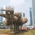Percantik Jakarta, Anyaman Bambu Dipajang Di Bundaran HI