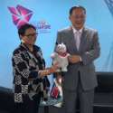 Menlu Korea Utara Pamerkan Maskot Asian Games 2018