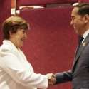 Bertemu Presiden Jokowi, Managing Director IMF <i>Smile</i>