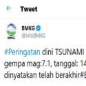 BMKG Cabut Peringatan Tsunami Akibat Gempa 7,1 SR Di Malut