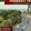 Hari Kedua Penerapan PSBB Surabaya Raya, Bundaran Waru Lancar Jaya
