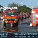 Tegal Lakukan Penyemprotan Disinfektan Dengan Enam Mobil Water Canoon Dan Sembilan Damkar