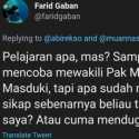 Dituduh Abirekso, Farid Gaban: Sampeyan Ini Coba Mewakili Pak Menteri?