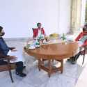 Presiden Jokowi <i>Ngeteh</i> Bareng Panglima TNI Dan Kapolri Di Istana Bogor