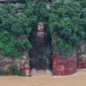 Banjir China, Warga Gotong Royong Selamatkan Patung Buddha Raksasa Leshan