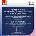 Dirut bank bjb Yuddy Renaldi Raih Penghargaan Most Popular Leader in Social Media 2020