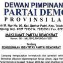 Terbitkan Maklumat, Demokrat Lampung Larang Pemakaian Atribut Tanpa Izin