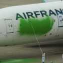 Protes RUU Iklim, Aktivis Lingkungan Semprot Cat Hijau Ke Pesawat Air France
