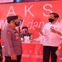 Presiden Jokowi Tinjau Vaksinasi Massal Jelang HUT Bhayangkara ke-75