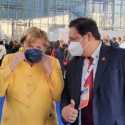 Senangnya Airlangga Hartarto saat Angela Merkel Pakai Baju Kuning di KTT G-20