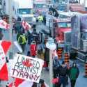 Bubarkan Blokade Truk di Depan Parlemen, Polisi Kanada Gunakan Semprotan Merica dan Granat Kejut