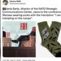 Pesan Kebencian kepada Rusia di Kaus Kaki Pejabat NATO