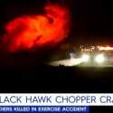 Dua Helikopter Black Hawk Angkatan Darat AS Jatuh, Sembilan Tentara Tewas