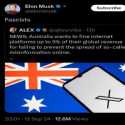 Elon Musk Kesal Australia akan Denda Platform Penyebar Hoax