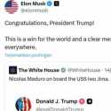 Elon Musk Sanjung Trump Sebut Maduro Diktator Jahat