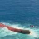 Visual Bangkai Kapal Virgo Transport 8 Sudah Terbalik di Laut Jawa