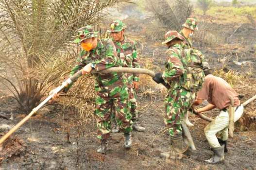 Asops Kaskostrad Pimpin Pemadaman Api di Kabupaten OKI