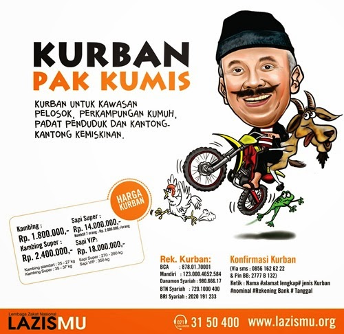 Lazismu Gandeng Sejumlah Komunitas Salurkan Hewan Kurban untuk 'Pak Kumis'