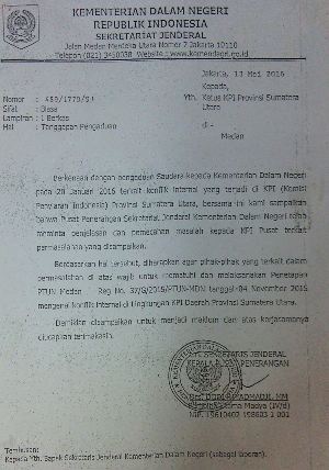 Soal Kisruh KPI Sumut, Kemendagri Minta Semua Pihak Patuhi Putusan PTUN Medan