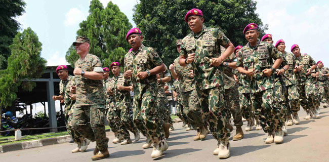 Dankormar TNI-Amerika Lari Siang Bersama Di Cilandak