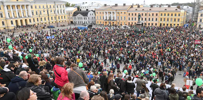 Warga Finlandia Protes Rasisme Pasca Penyerangan Di Aksi Neo-Nazi
