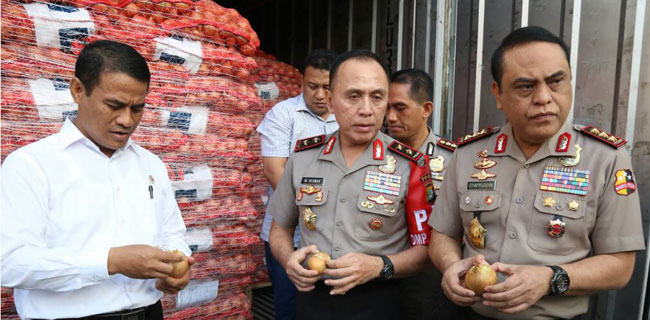 Mentan Dan Wakapolri Cek Langsung Gudang Penimbunan Bawang Putih