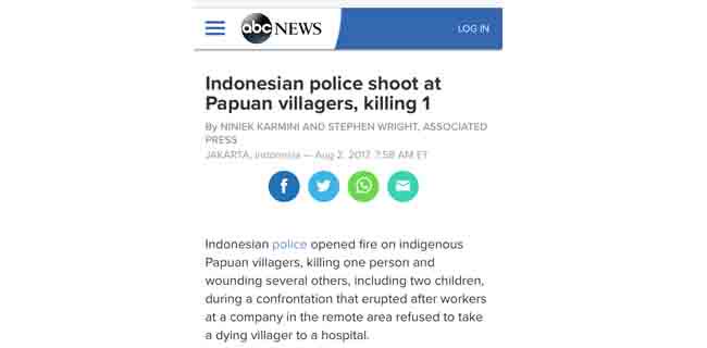 Insiden Penembakan Di Papua Ramai Diberitakan Media Asing