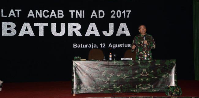 Wakasad Beri Pengarahan Soal Materi Lat Ancab TNI AD 2017