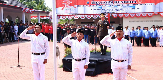 Di Lamongan, Puluhan Mantan Kombatan Teroris Ikut Upacara Bendera