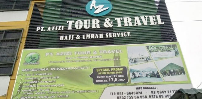 Kantor Azizi Tour And Travel Pintu Besinya Ditutup Rapat