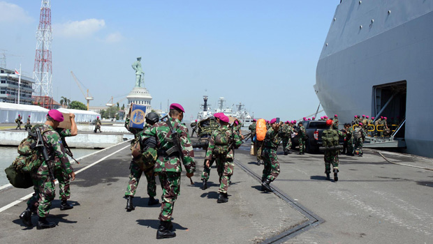 Tim Demo Tempur Laut Berangkat Ke Cilegon