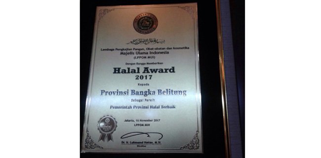 Bangka Belitung Jadi Provinsi Halal 2017