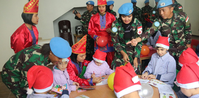 Cimic Satgas Indobatt Hibur Anak-Anak Sekolah Al-Farah Di Lebanon