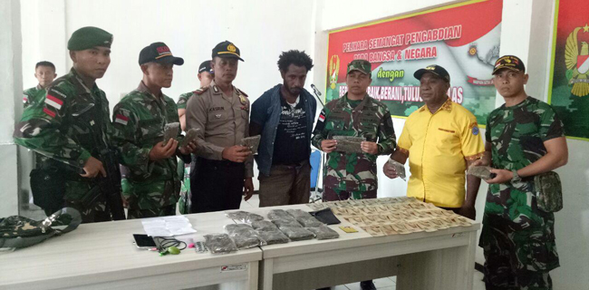 Bawa Ganja 800 Gram, Pemuda Asal Papua Nugini Ditangkap Di Perbatasan