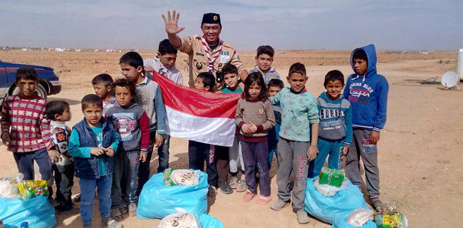 Pramuka Distribusikan Bantuan DT Peduli Ke Palestina Dan Suriah