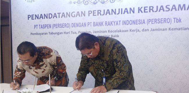 BRI-Taspen Teken PKS Digitalisasi Pelayanan Pembayaran Pensiun