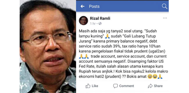 Sanggahan Untuk Kemenkeu Soal Utang Indonesia Yang Dikritik Rizal Ramli