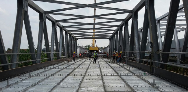 Jembatan Cincin Lama Yang Runtuh Bisa Dilalui H-10 Lebaran