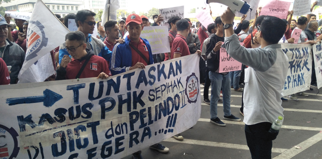 Diberangus Manajemen, Ratusan Eks Karyawan JICT Datangi Dinakertrans Jakarta