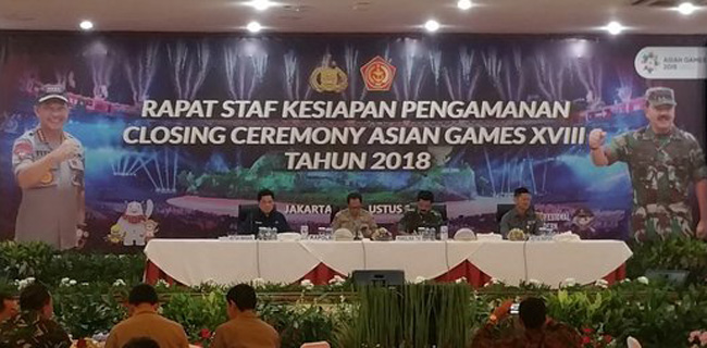 Kapolri Dan Panglima TNI Pimpin Rapat Penutupan Asian Games