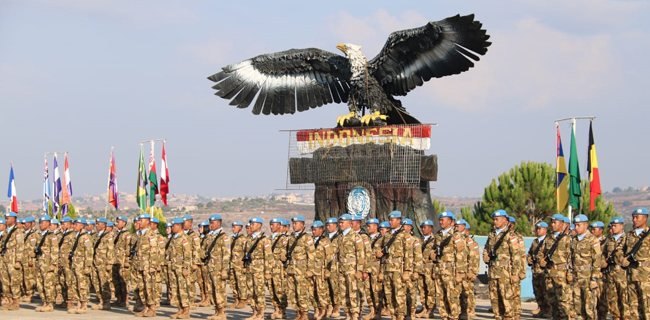 Pasukan Perdamaian Indobatt Gelar Upacara Peringatan HUT ke-73 TNI AL di Lebanon