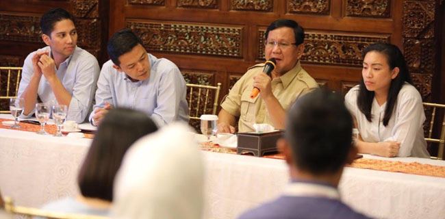 Prabowo Minta Para <i>Youtuber</i> Dan <i>Blogger</i> Ikut Membangun Bangsa