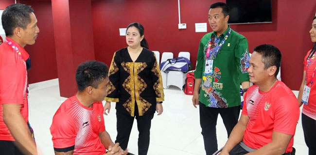 Menko PMK Beri Dukungan Langsung Tim Ganda Putra Indonesia Di Asian Para Games