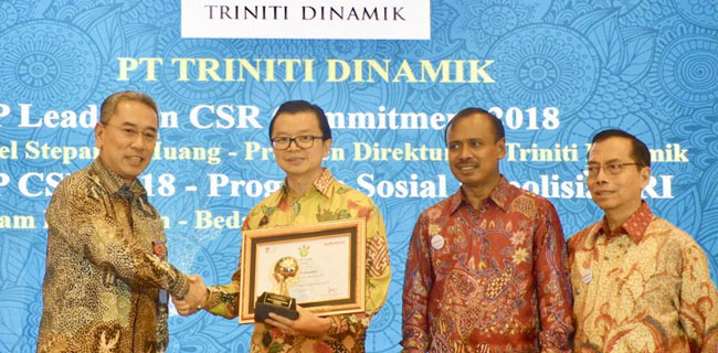 Triniti Dinamik Raih Dua Penghargaan TOP CSR 2018